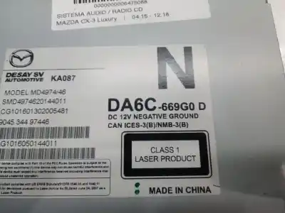Автозапчасти б/у аудиосистема / радио cd за mazda cx-3 luxury ссылки oem iam da6c669g0  