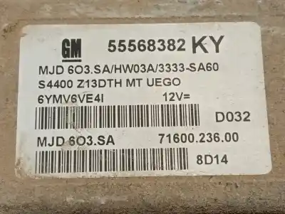 Pièce détachée automobile d'occasion calculateur moteur ecu pour opel corsa d d-z13dth références oem iam 55568382ky  