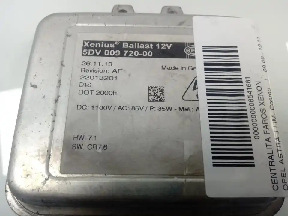 module de ballast d opel astra j lim. cosmo 5dv00972000 6541681