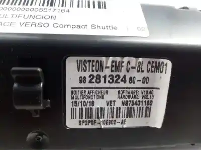 Second-hand car spare part multifunction display for toyota proace verso compact shuttle oem iam references 9828132480  