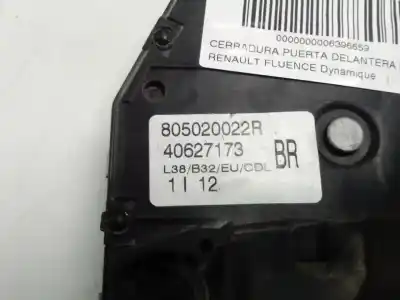 Second-hand car spare part front right door lock for renault fluence dynamique oem iam references 805020022r  
