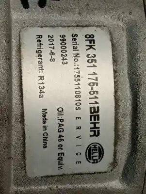 Second-hand car spare part air conditioning compressor for mini cooper (rc31) 1.6 oem iam references 8fk361175811  