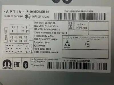 Pezzo di ricambio per auto di seconda mano impianto audio / radio cd per fiat iii panda (319) 169a4000 riferimenti oem iam 10r0513933  