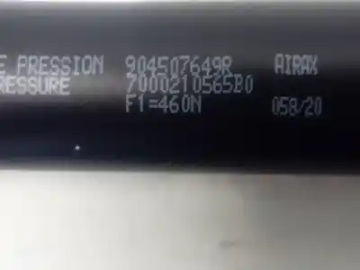 Second-hand car spare part tailgate gas strut for renault captur ii experience oem iam references 904507649r  