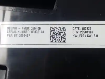 Second-hand car spare part climate control for ds 4 crossback 1.6 thp gasolina oem iam references 98100094zf  