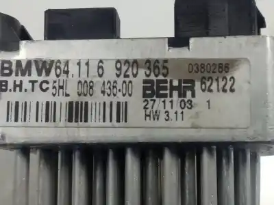 Peça sobressalente para automóvel em segunda mão resistência sofagem chauffage por bmw serie 3 compact (e46) 2.0 320td referências oem iam 64116920365  