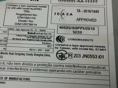 Second-hand car spare part audio system / radio cd for renault captur i limited 90 cv / 66 kw oem iam references 281154885r  