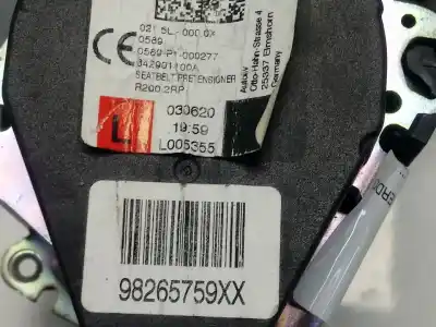 Pezzo di ricambio per auto di seconda mano cintura di sicurezza posteriore sinistra per citroen c3 yh01 riferimenti oem iam 98265759xx  