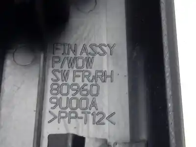 Second-hand car spare part right front power window switch for nissan note (e11e) acenta oem iam references 809609u00a  