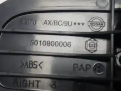 Second-hand car spare part interior right rear handle for nissan note (e11e) acenta oem iam references 5010800006  