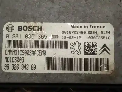 Second-hand car spare part ecu engine control for citroen berlingo 1.5 blue-hdi fap oem iam references 9832694380  
