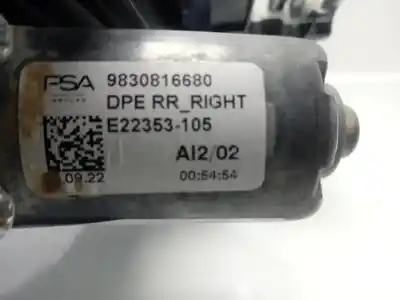 Second-hand car spare part rear right window regulator for peugeot 308 sw envy hdi peugeot oem iam references 9830816680  