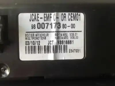 Second-hand car spare part multifunction display for citroen c4 lim. 1.6 hdi fap oem iam references 9800717380 caja 7 