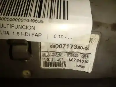 Second-hand car spare part multifunction display for citroen c4 lim. 1.6 hdi fap oem iam references 9800717380  