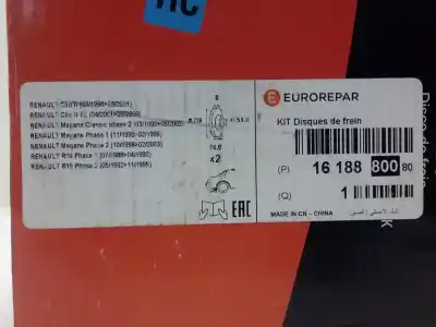 Автозапчасти б/у задний тормозной диск за renault clio ii fase ii (b/cb0) clio ссылки oem iam 1618880080  