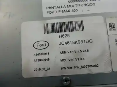 Second-hand car spare part multifunction display for ford f-max 500 oem iam references jc4618k931dg  