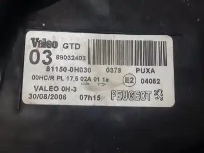 Second-hand car spare part left headlight for peugeot 107 básico oem iam references   