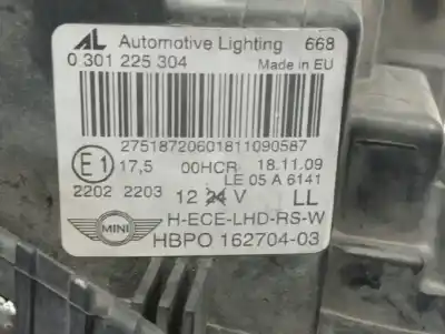 Second-hand car spare part left headlight for mini one 1.4 55 kw oem iam references   