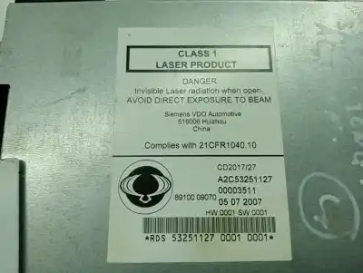 Peça sobressalente para automóvel em segunda mão sistema de áudio / rádio cd por ssangyong actyon 200 xdi referências oem iam a2c53251127 caja 2 