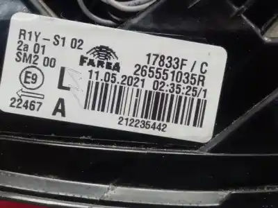 Автозапчасти б/у левый задний фонарь за renault clio v 1.0 sce ссылки oem iam 265551035r  