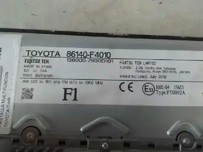 Second-hand car spare part multifunction display for toyota c-hr (_x1_) 1.8 hybrid (zyx10_ zyx11_) oem iam references 86140f4010  