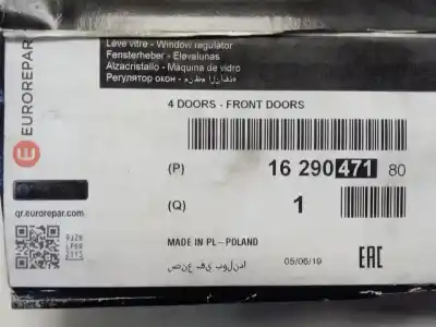 Second-hand car spare part passenger side right window regulator for renault grand modus 1.5 dci diesel cat 86 cv / 63 kw oem iam references 1629047180  