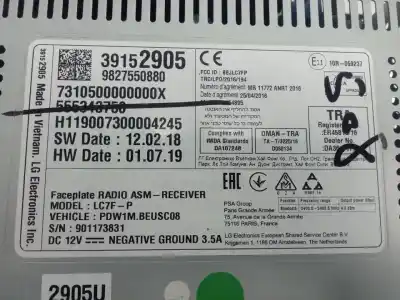 Recambio de automóvil de segunda mano de pantalla multifuncion para opel grandland x 1.2 131cv 1199cc referencias oem iam 9827550880  