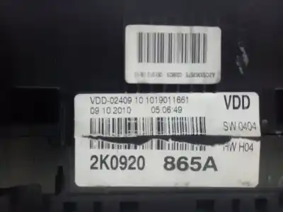 Second-hand car spare part dashboard for volkswagen caddy ka/kb (2c) 1.6 tdi oem iam references 2k0920865a  