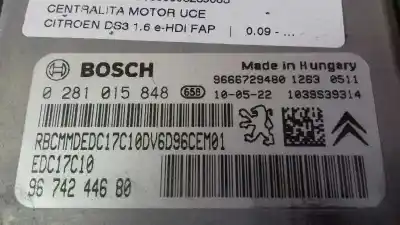 Second-hand car spare part ecu engine control for citroen ds3 1.6 hdi fap oem iam references 0281015848  caja 3