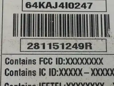 Second-hand car spare part audio system / radio cd for renault clio v business 86 cv / 63 kw oem iam references 281151249r  