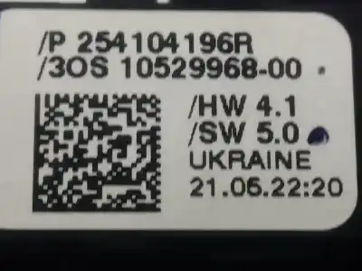 Second-hand car spare part left front power window switch for renault captur ii experience oem iam references 254104196r  
