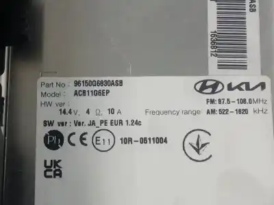 Second-hand car spare part audio system / radio cd for kia picanto (ja) concept oem iam references 96150g6830asb  