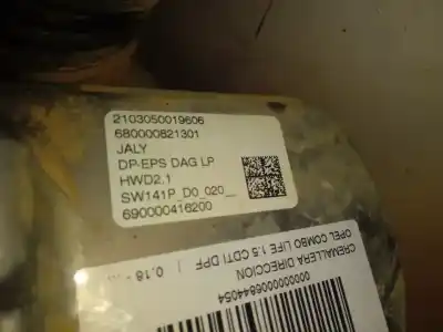 Second-hand car spare part steering rack for opel combo cargo (e) 1.5 cdti dpf oem iam references 6820000313  