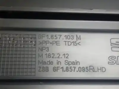 Автозапчастина б/у бардачок для seat ibiza v (kj1, kjg) 1.6 tdi посилання на oem iam 6f1857103m  