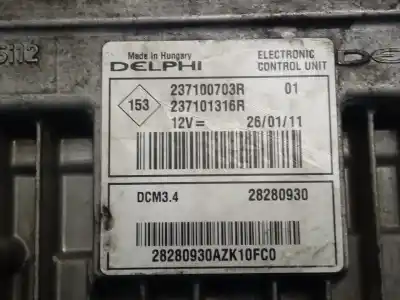 Second-hand car spare part ecu engine control for dacia duster adventure oem iam references 237100703r  