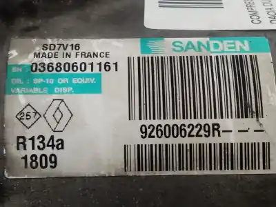 Second-hand car spare part air conditioning compressor for dacia duster adventure oem iam references 926006229r  