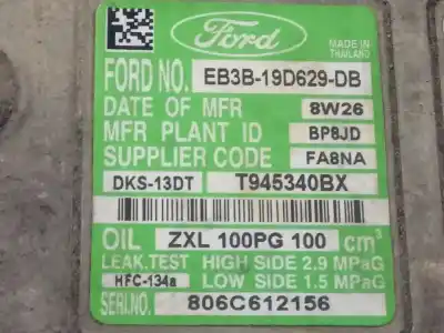 Автозапчастина б/у компресор кондиционера для ford ranger (tke) doble cabina 4x4 xlt limited посилання на oem iam eb3b19d629db  