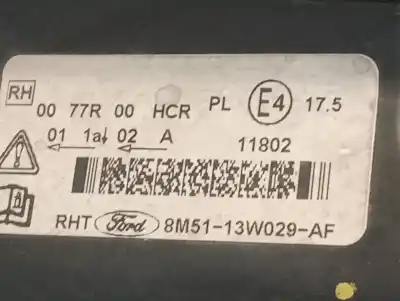 Peça sobressalente para automóvel em segunda mão farol / farolim direito por ford focus lim. (cb8) 1.6 ecoboost cat referências oem iam 8m5113100ae  1744971