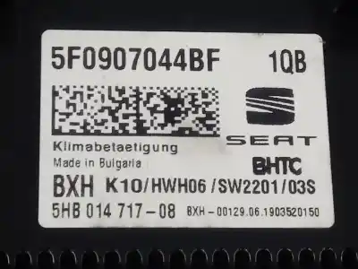 Peça sobressalente para automóvel em segunda mão comando de sofagem (chauffage / ar condicionado) por seat leon st (5f8) reference advanced referências oem iam 5f0907044bf  