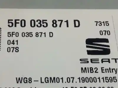 Second-hand car spare part audio system / radio cd for seat leon st (5f8) reference advanced oem iam references 5f0035871d  