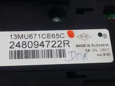 Peça sobressalente para automóvel em segunda mão quadrante por renault captur ii experience referências oem iam 248094722r  