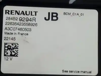 Second-hand car spare part electronic module for renault captur ii experience oem iam references 284b29294r  