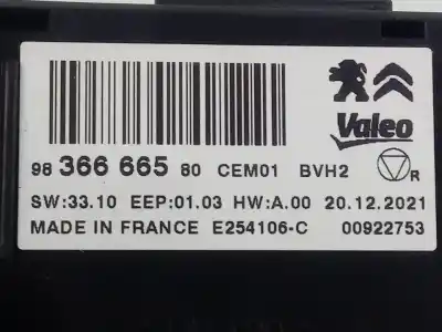 Second-hand car spare part electronic module for opel combo cargo (e) 1.5 cdti dpf oem iam references 9836666580  