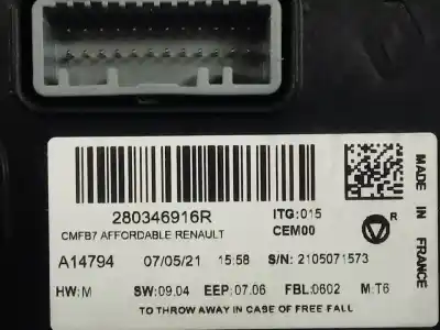 Second-hand car spare part multifunction display for renault clio v business edition oem iam references 280346916r  