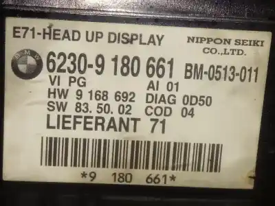 Peça sobressalente para automóvel em segunda mão head-up display por bmw x6 (e71) activehybrid referências oem iam 62309180661  