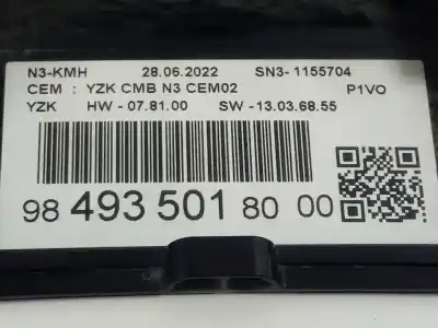 Second-hand car spare part dashboard for opel combo cargo (e) 1.5 cdti dpf oem iam references 9849350180  