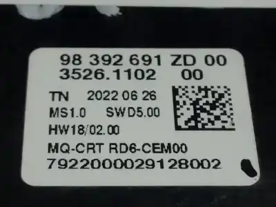 Peça sobressalente para automóvel em segunda mão sistema de áudio / rádio cd por opel combo cargo (e) 1.5 cdti dpf referências oem iam 98392691zd   Peça sobressalente para automóvel em segunda mão sistema de áudio / rádio cd por opel combo cargo (e) 1.5 cdti dpf referências oem iam 98392691zd
