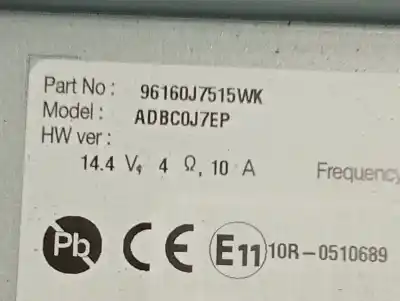 Автозапчастина б/у аудіо система / радіо cd для kia xceed business посилання на oem iam 96160j7515wk  