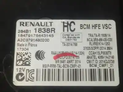 Second-hand car spare part electronic module for renault kadjar experience oem iam references 284b11838r  
