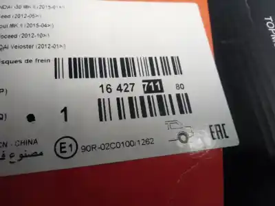 Peça sobressalente para automóvel em segunda mão disco de travão dianteiro por kia cee´d ed referências oem iam 1642771180  